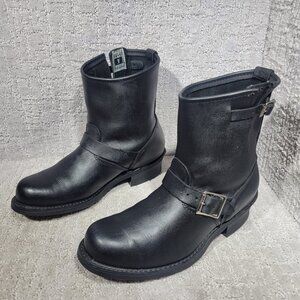 Frye Veronica Womens Size 9M Black Leather Mid Calf Pull On Motocycle Boots